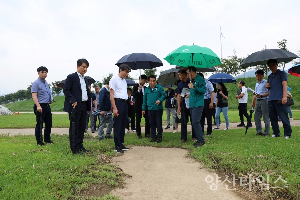 양산삽량문화축전 행정지원단 현장점검ⓒ양산타임스