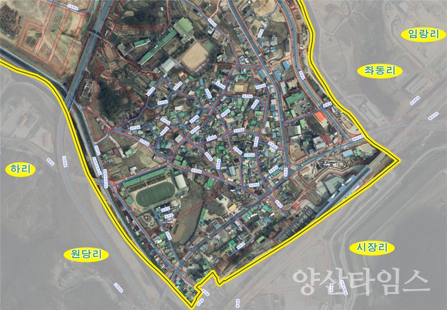 "1-2.[사진]기장군청사전경" "1-1.기장군이 제작중인 마을지적도 예시" ⓒ양산타임스