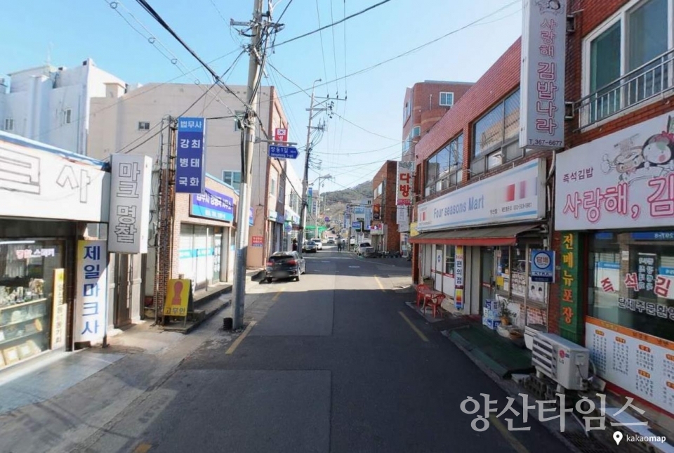 중앙동 일원 전선 지중화사업 시행 전ⓒ양산타임스