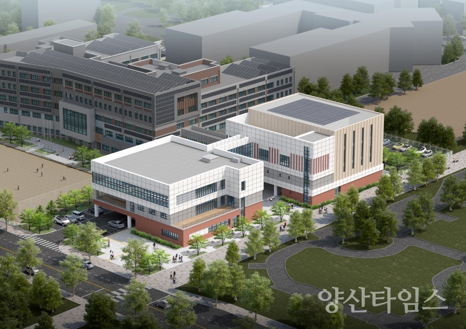 증산중학교 시설복합화 건축물 조감도ⓒ양산타임스