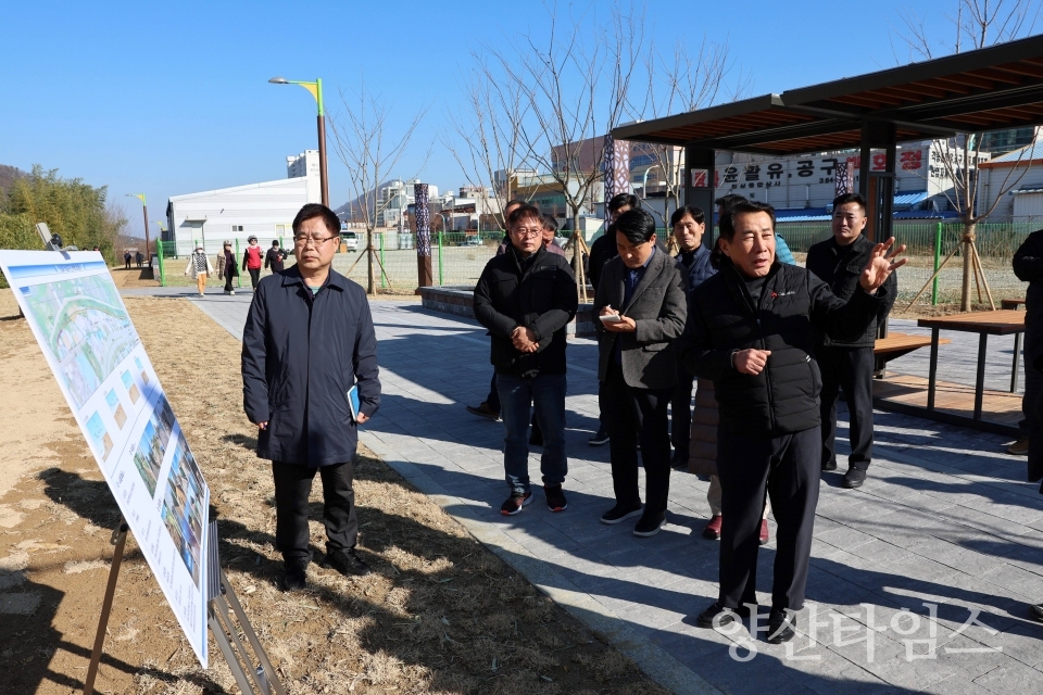 회야강 산책로 현장행정ⓒ양산타임스