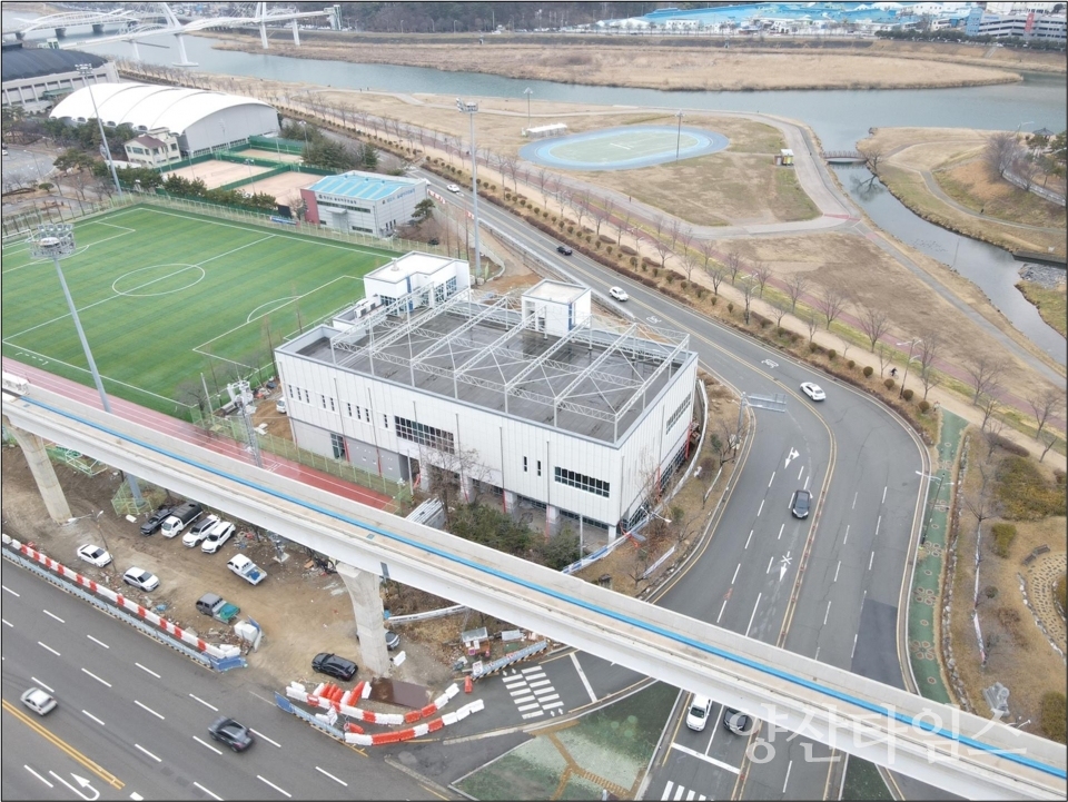 쌍벽루국민체육센터 조성 현장ⓒ양산타임스