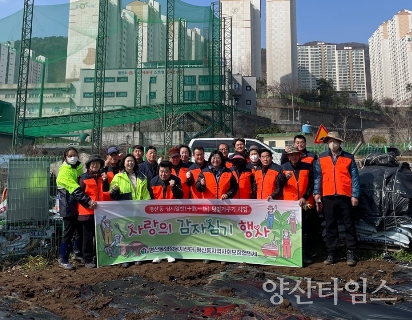 평산동 십시일반 텃밭 감자심기ⓒ양산타임스