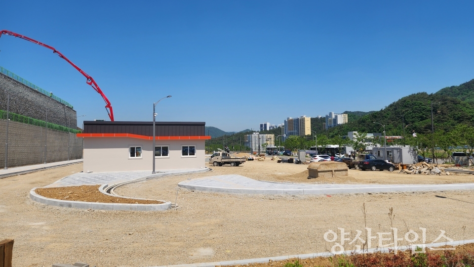 사송역 환승센터 조성 현장ⓒ양산타임스