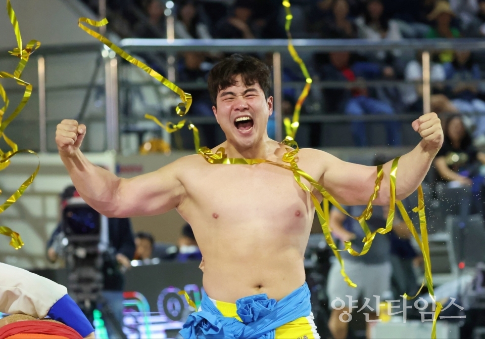 해뜨미씨름단 정종진, 유성온천장사씨름대회 금강급 우승ⓒ양산타임스