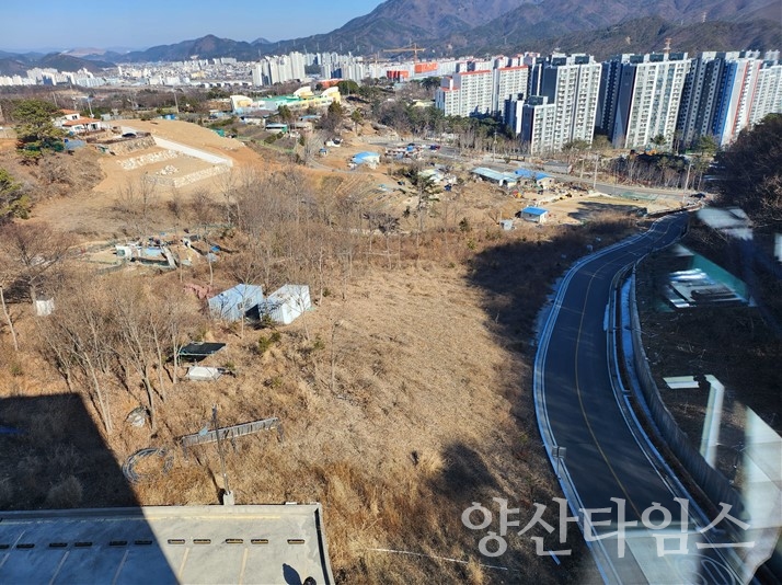 평산고지 배수지 설치 사업부지ⓒ양산타임스