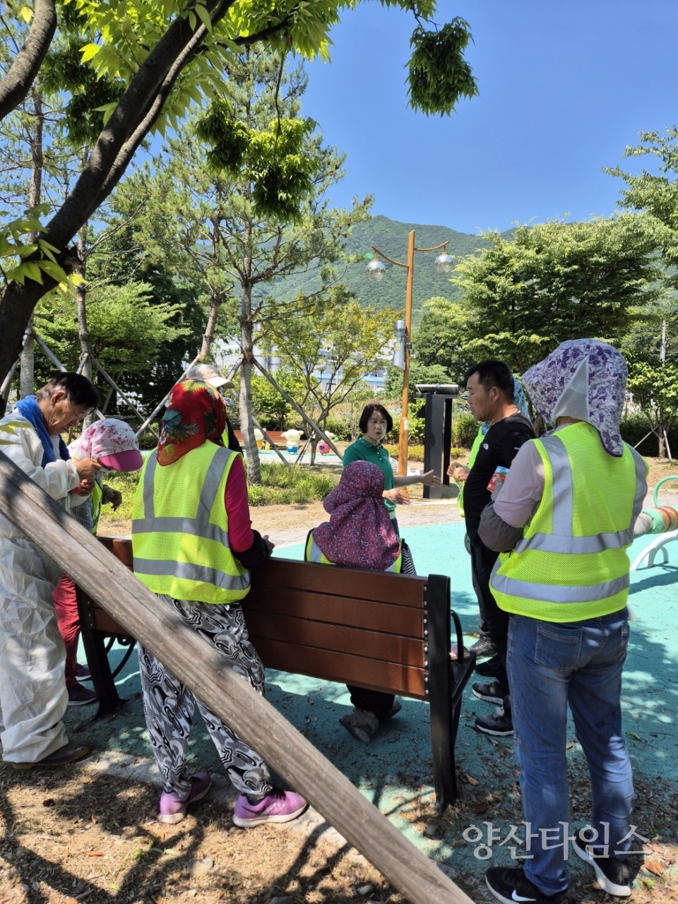 소주동 폭염 속 현장 근로자 격려ⓒ양산타임스