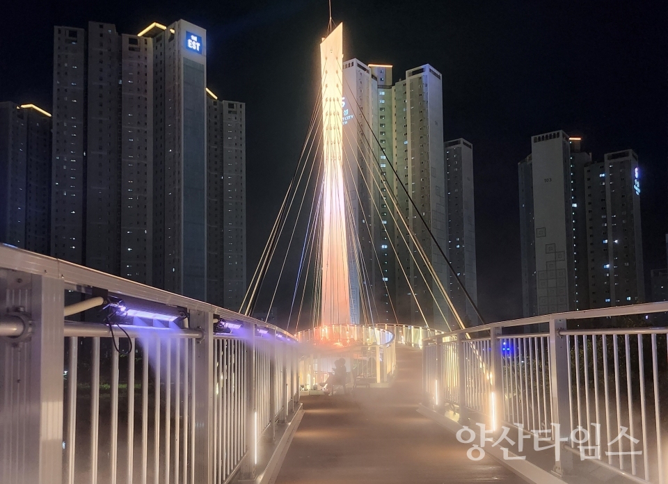 울주군, KTX인도교 안개 분사장치 시범 운행ⓒ양산타임스