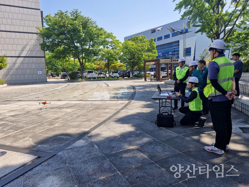 첨단장비 활용 안전 현장점검ⓒ양산타임스