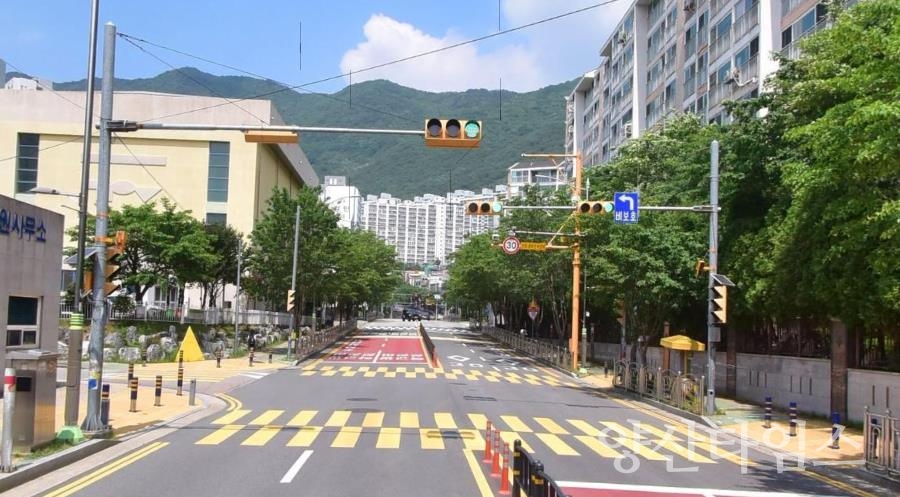 어린이보호구역(황산초등학교)ⓒ양산타임스