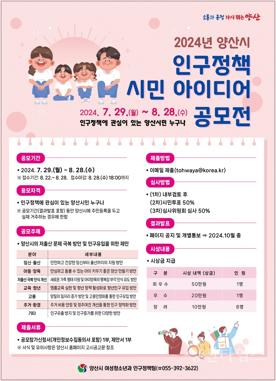 인구정책 아이디어공모전ⓒ양산타임스