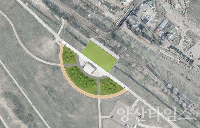 "야외무대 위치도" "야외무대 설치계획도" ⓒ양산타임스