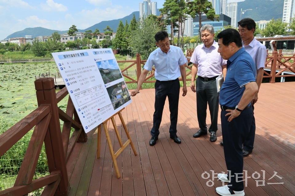 "4.범어빗물펌프장 현장행정" "1.유산폐기물매립장 현장행정" "2.양산시시설관리공단 현장행정" "3.쌍벽루국민체육센터 현장행정"ⓒ양산타임스