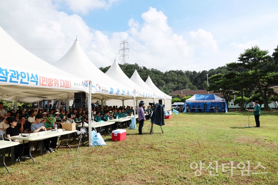 웅상정수장에서 진행된 생화학 테러 대비 종합훈련ⓒ양산타임스