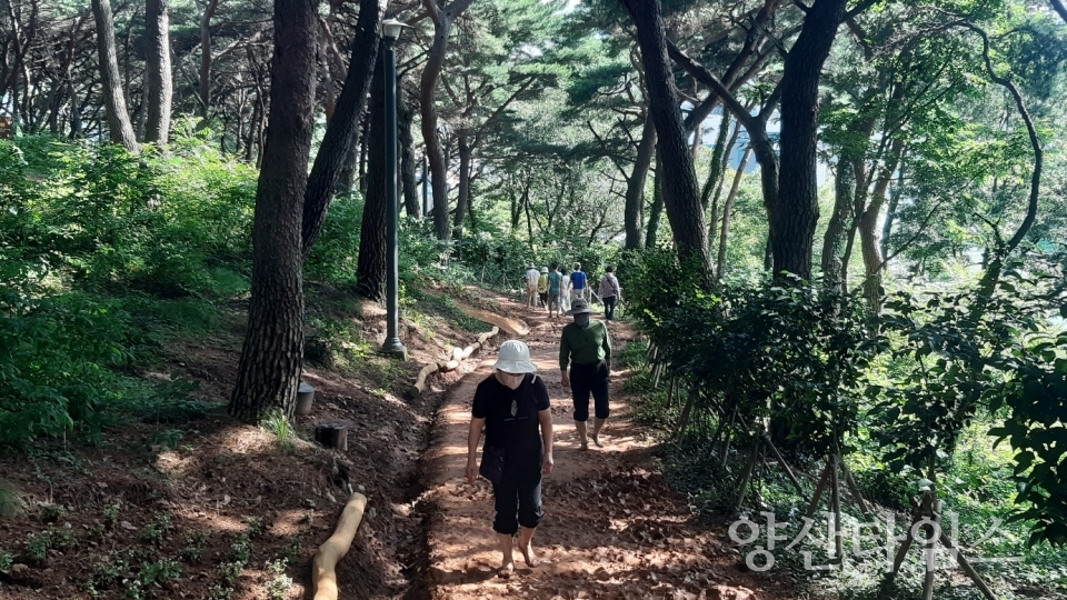 디자인공원 황토 맨발산책로ⓒ양산타임스