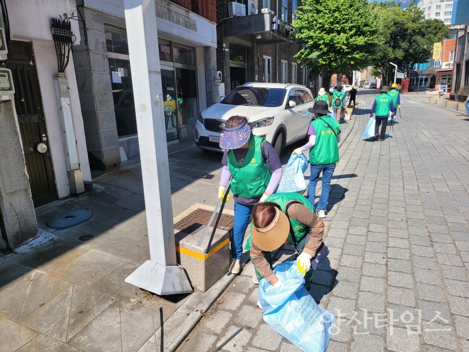 통도사 입구, 신평시장 주변 등 5개 구간에서 진행된 국토대청소ⓒ양산타임스