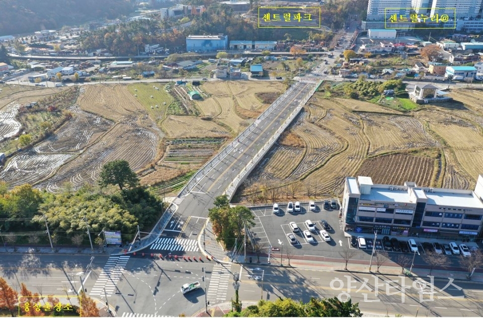 동부양산 도시계획도로 개설 항공사진ⓒ양산타임스