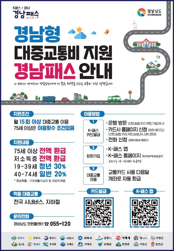 경남패스 이용 안내문ⓒ양산타임스