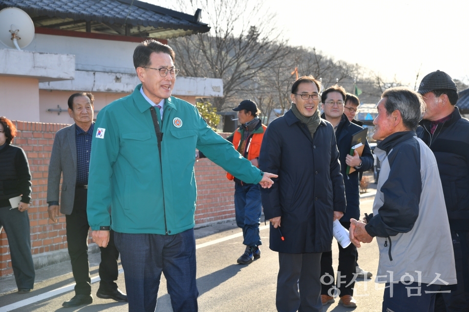 울주군  두동면 대현지구 생활여건 개조사업 현장점검ⓒ양산타임스