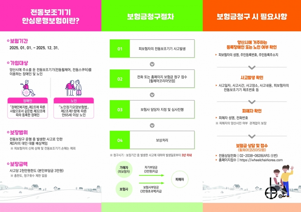 전동보조기기안심운행보험 리플렛ⓒ양산타임스