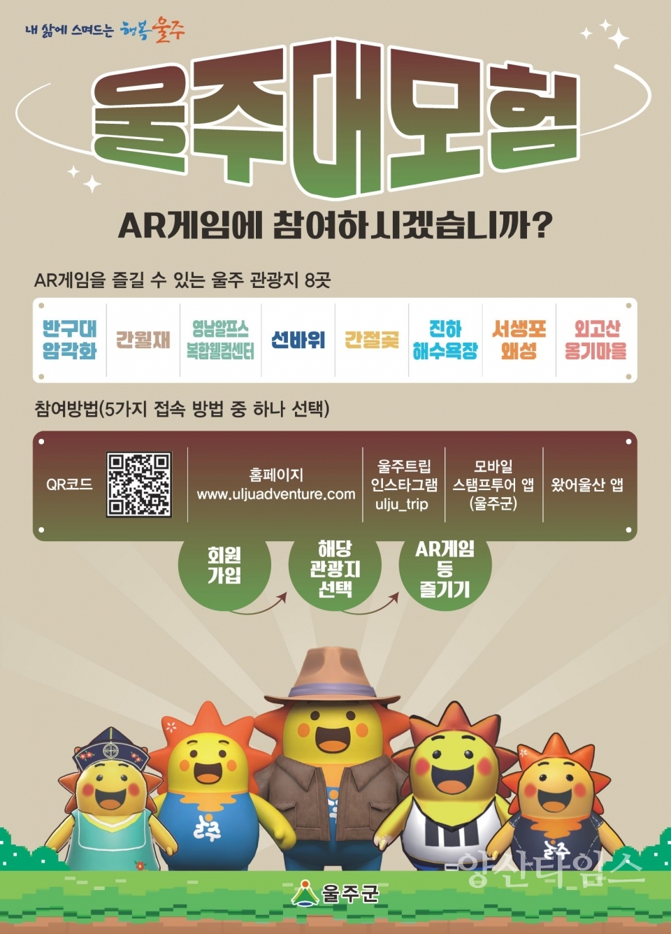 울주군, ‘AR게임으로 즐기는 울주대모험’ 출시 ⓒ양산타임스
