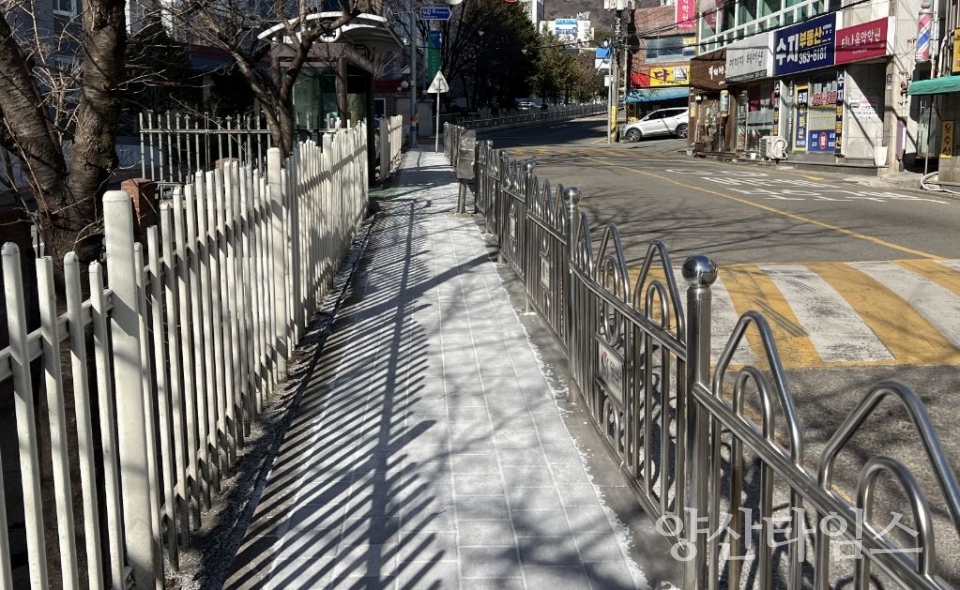 노후 보도 정비구간 현장ⓒ양산타임스