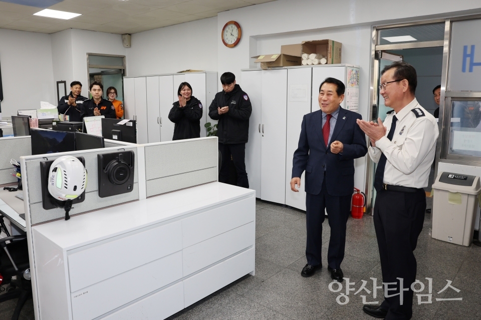 산불 대응 양산소방서 방문ⓒ양산타임스