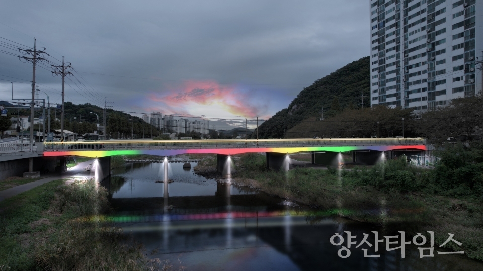 호산교 빛라인 시공 후 예상ⓒ양산타임스