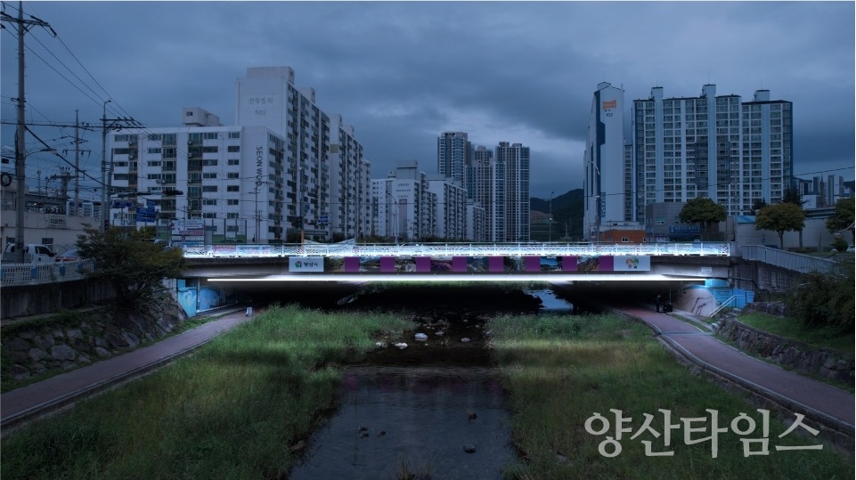 회야강교 빛라인 시공 후 예상ⓒ양산타임스