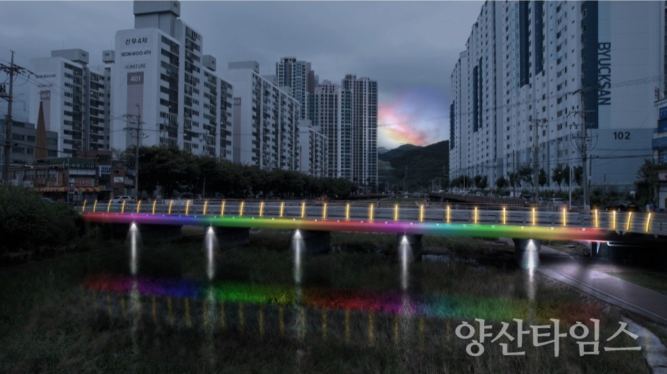 평산2교 빛라인 시공 후 예상ⓒ양산타임스