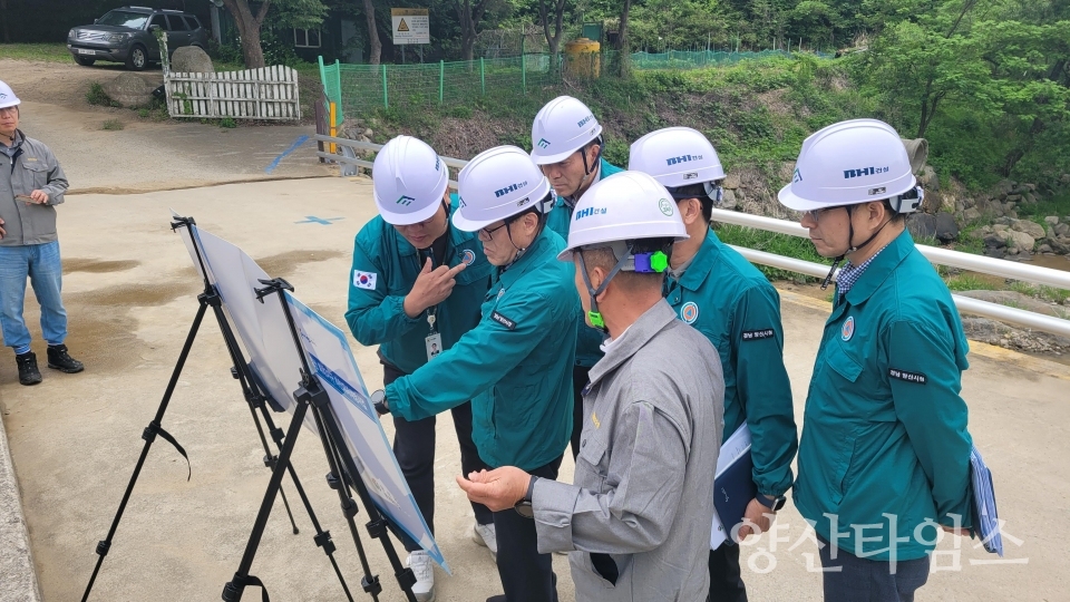 회야3지구 하천재해예방사업 현장ⓒ양산타임스