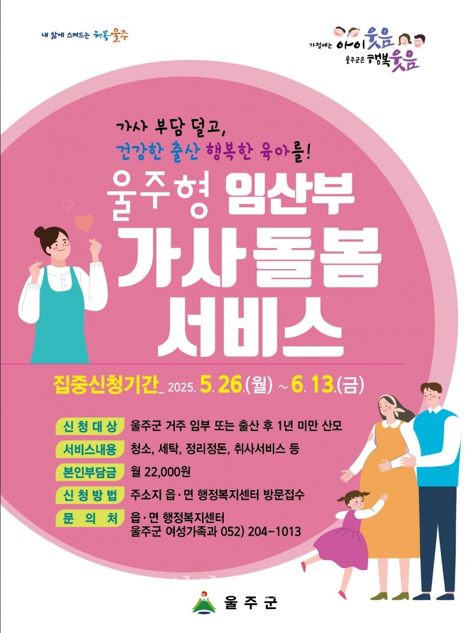 울주군, 울주형 임산부 가사돌봄서비스 시범사업 운영ⓒ양산타임스
