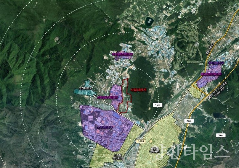 주남일반산업단지 위치도ⓒ양산타임스
