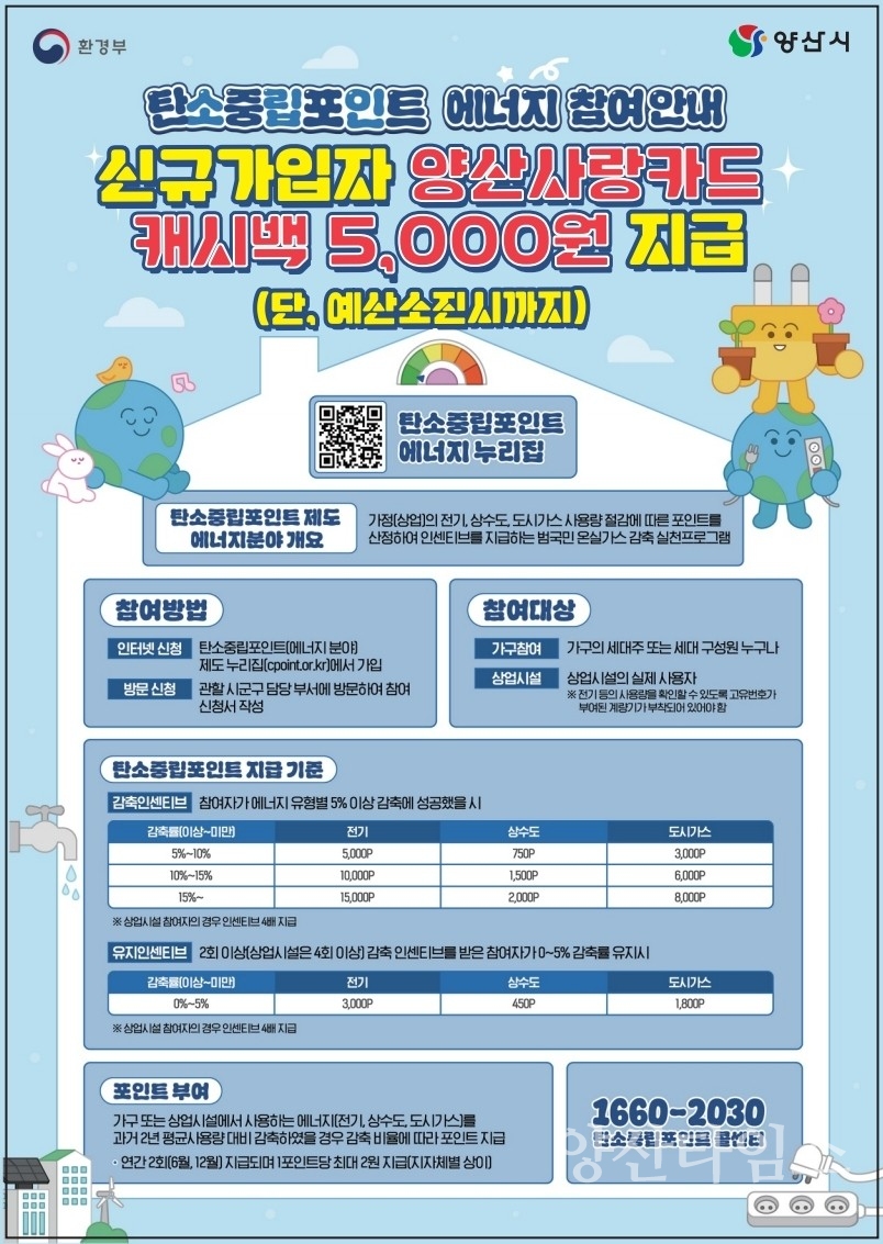 탄소중립포인트제 관련 팸플렛ⓒ양산타임스