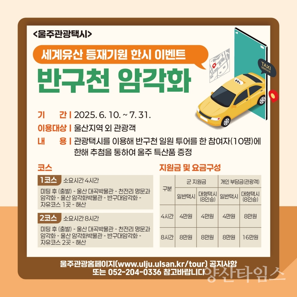 울주관광택시 이벤트ⓒ양산타임스