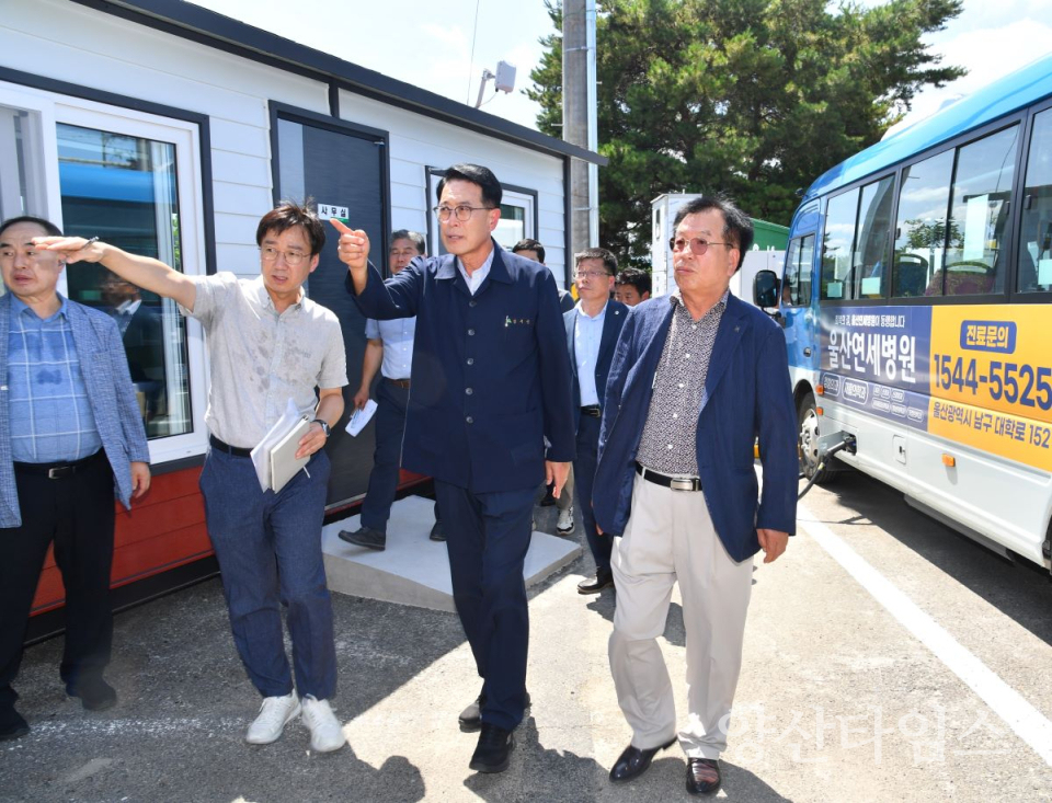 이순걸 울주군수, ‘범서지역 버스 개편’ 구영차고지 방문ⓒ양산타임스