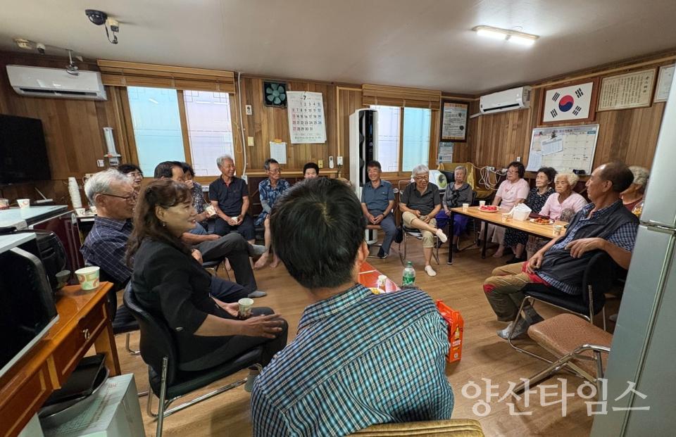 상북면 경로당 폭염대응 현장점검1ⓒ양산타임스