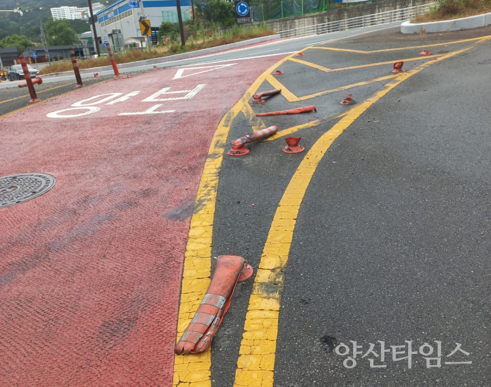 주민건의사항 처리 전(유도봉)ⓒ양산타임스