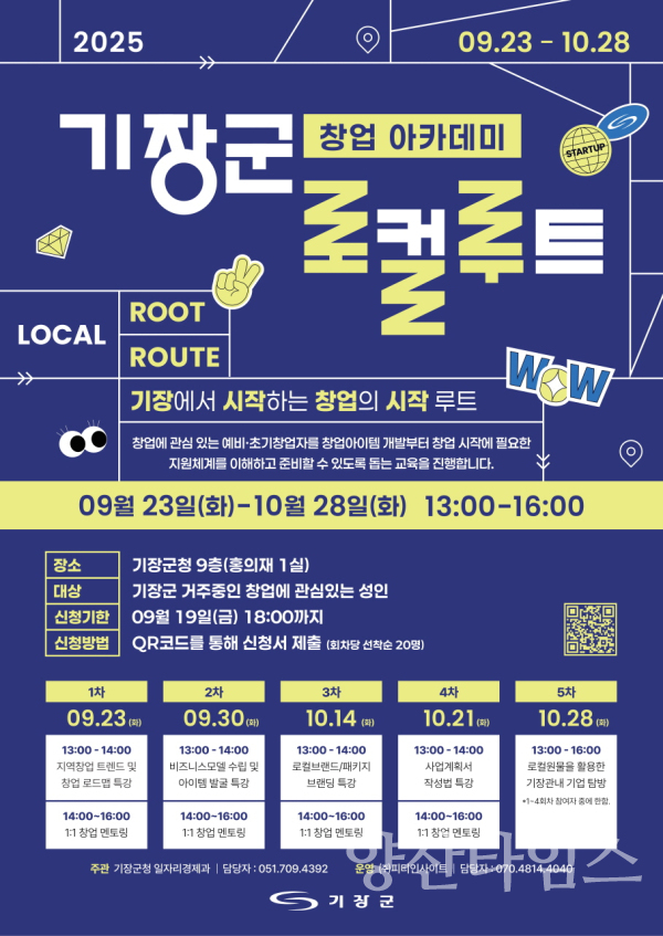 2025 기장군 창업아카데미 안내문ⓒ양산타임스