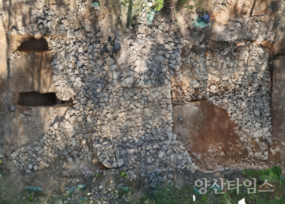 우불산성 조사지역 전경ⓒ양산타임스