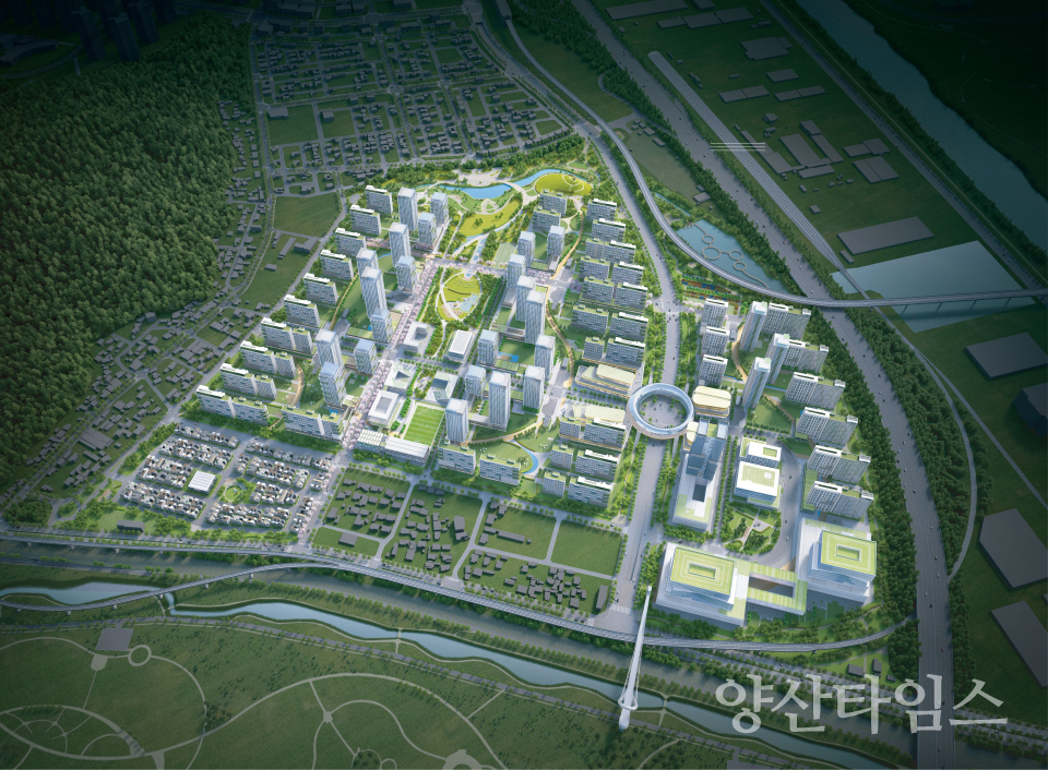 증산지구 도시개발사업 전체조감도ⓒ양산타임스