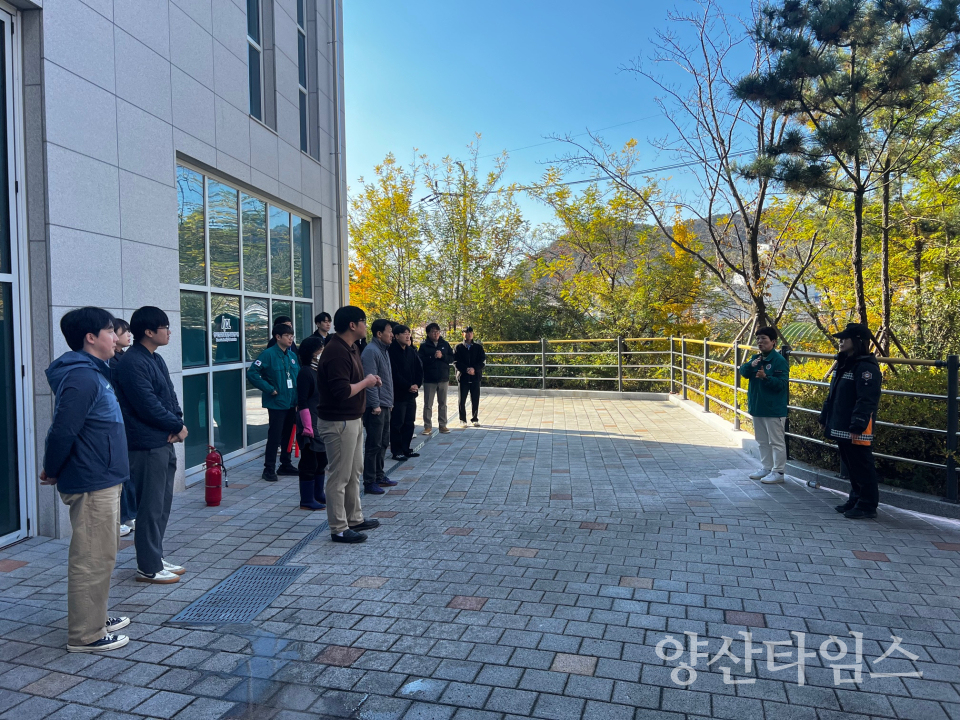 양산혁신지원센터 합동 소방훈련ⓒ양산타임스