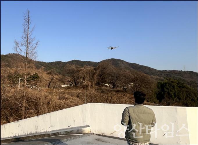 개발제한구역 드론 단속 현장ⓒ양산타임스